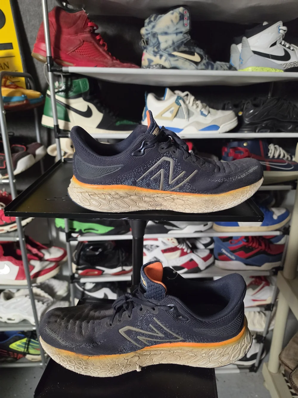 🔥 New Balance Men Size 13 EE Fresh Foam X 1080 Navy Running Shoes Orange Accent